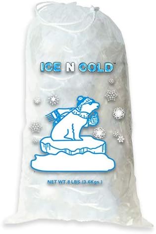 קרח n קר שקיות קרח 20 פאונד עם סגירת חטוף | 100ct/cs | עובי 50 מיקרופון | שומר אחסון ושומר מקפיא | מהיר באותו